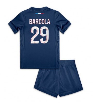 Paris Saint-Germain Bradley Barcola #29 Primera Equipación Niños 2024-25 Manga Corta (+ Pantalones cortos)